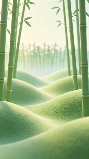 竹林绿意山水意境图