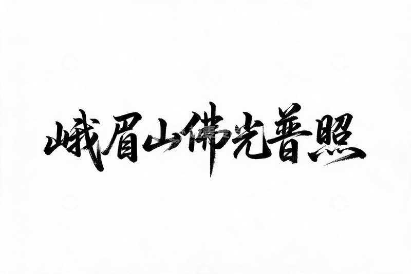 高清大图下载【趣麦麦图】书法风峨眉山佛光普照文字设计素材