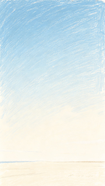 蜡笔风天空海平面手绘背景素材