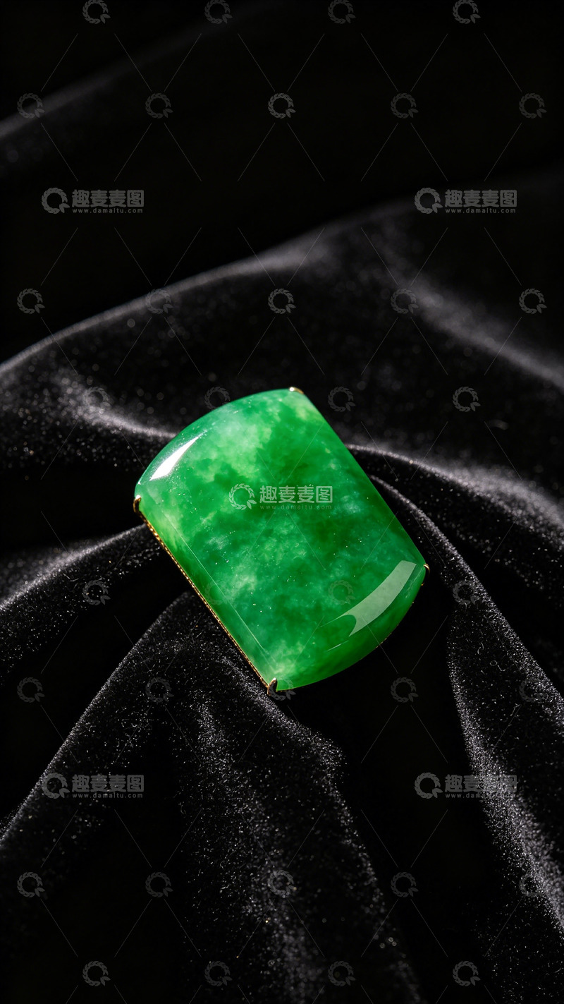 高清大图下载【趣麦麦图】-极简风翡翠玉佩静物摄影素材