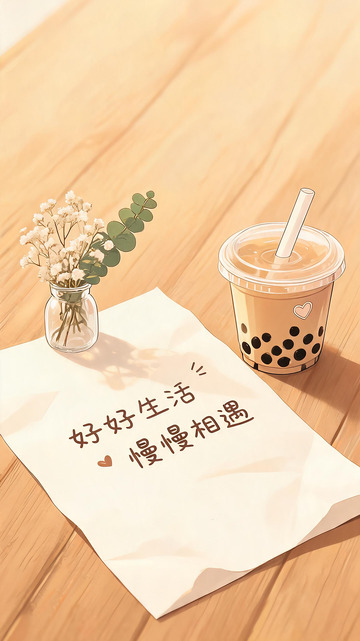 插画风生活美学奶茶手绘设计素材