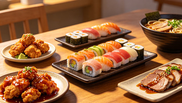 日式风格寿司美食素材