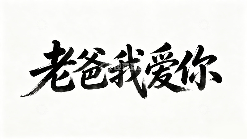 高清大图下载【趣麦麦图】-书法风父亲节祝福文字设计素材