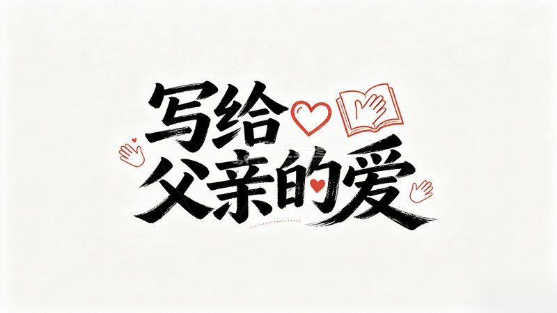高清大图下载【趣麦麦图】-手绘风写给父亲的爱促销文字设计素材
