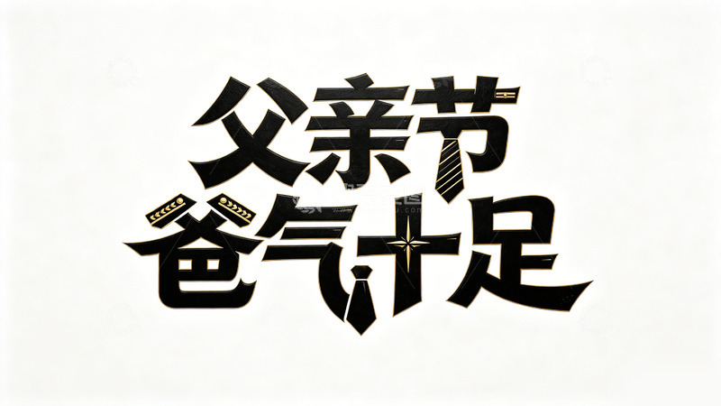 高清大图下载【趣麦麦图】创意字体父亲节爸气十足促销文字设计素材
