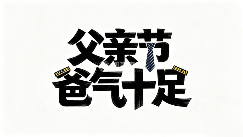 高清大图下载【趣麦麦图】创意字体父亲节爸气十足促销文字设计素材