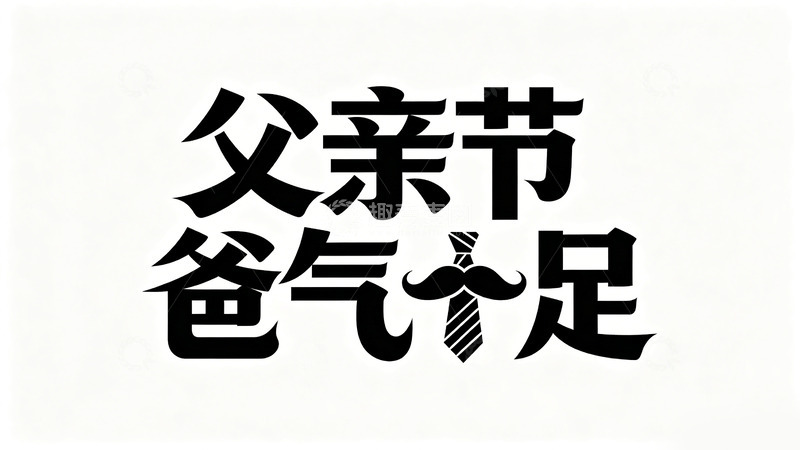 高清大图下载【趣麦麦图】父亲节爸气十足促销文字设计素材