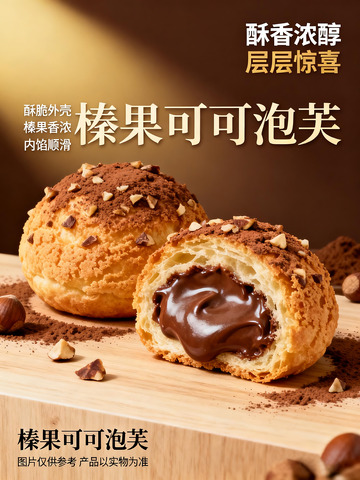 美食摄影榛果可可泡芙设计素材