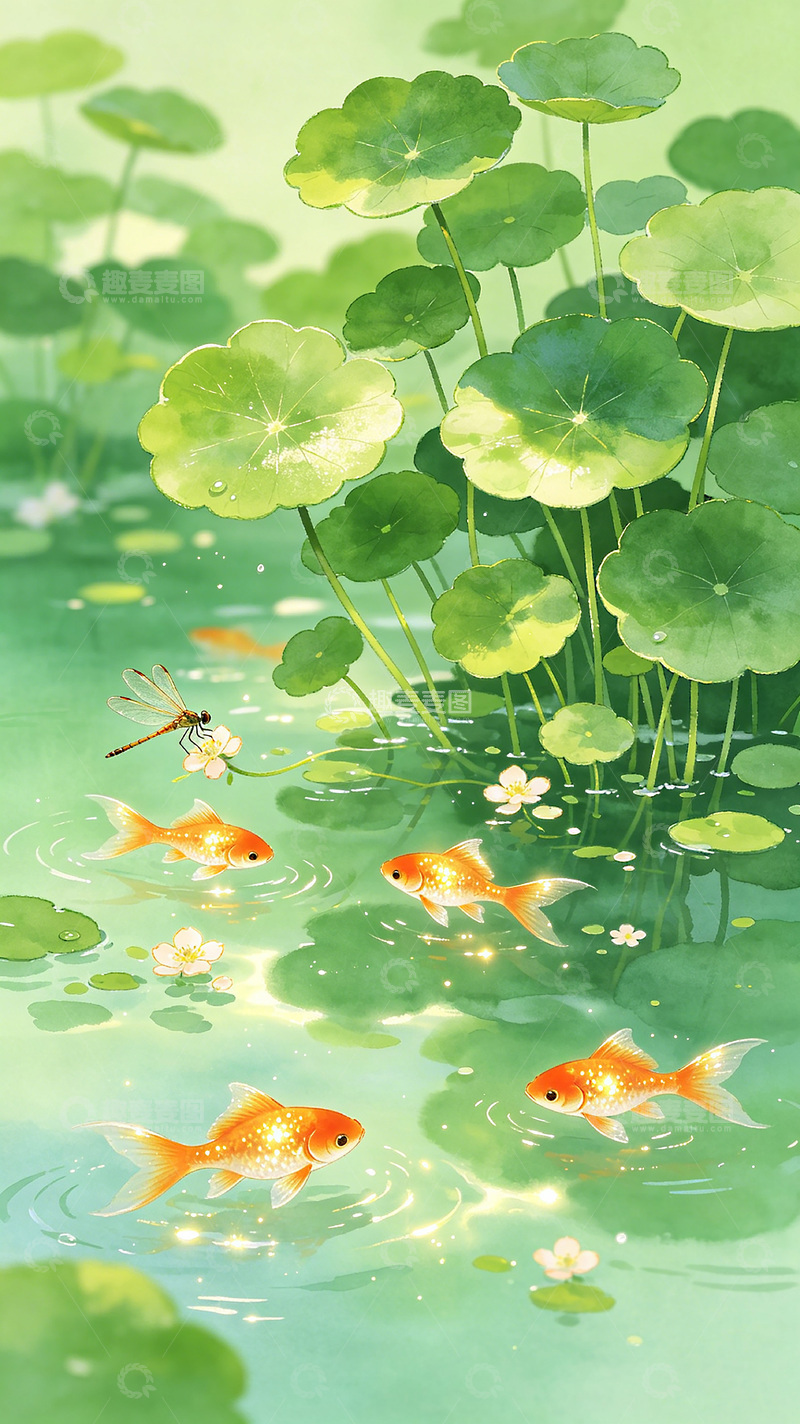 高清大图下载【趣麦麦图】国风插画水彩