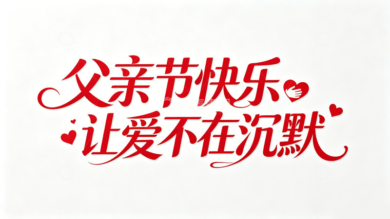高清大图下载【趣麦麦图】书法风父亲节祝福语文字设计素材