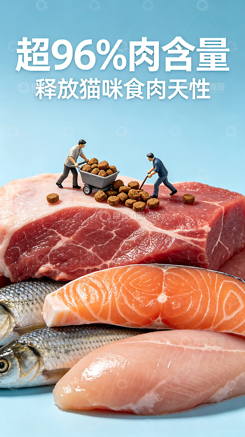 高清大图下载【趣麦麦图】-肉类含量猫粮