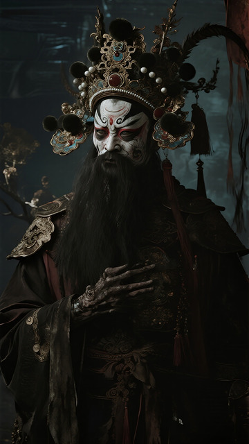 暗黑风京剧脸谱角色设计素材