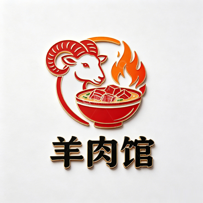 高清大图下载【趣麦麦图】卡通风格羊肉馆标志LOGO设计素材