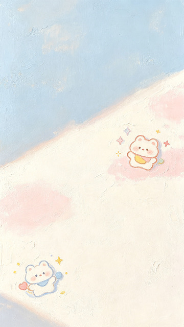 奶油风可爱小熊插画设计素材