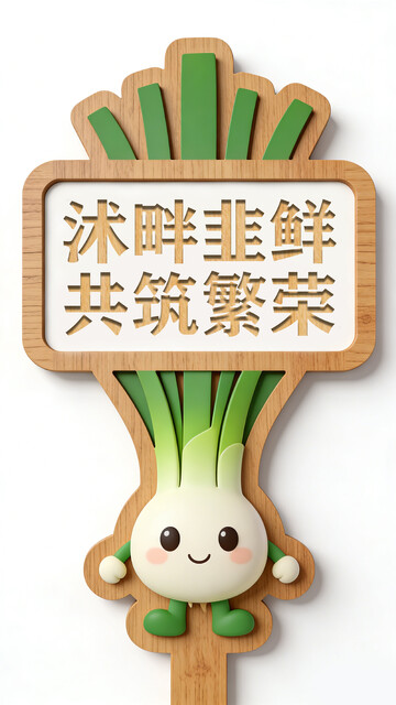 3D卡通蔬菜吉祥物木牌设计素材
