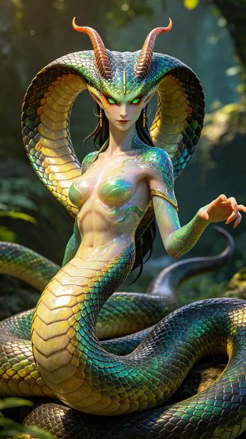 奇幻风蛇女森林场景设计素材