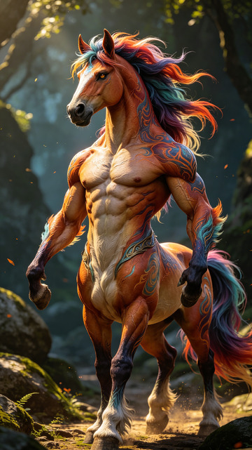 奇幻风肌肉马身人形设计素材