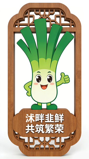 卡通风蔬菜吉祥物木雕边框设计素材