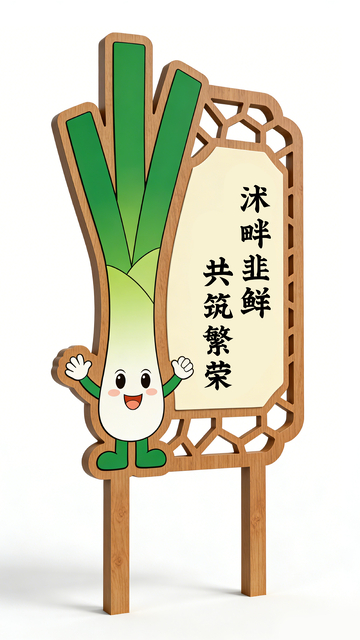 卡通风蔬菜吉祥物宣传牌设计素材