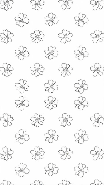 线条风樱花图案矢量设计素材