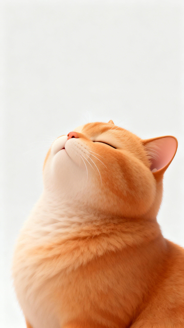 写实风橙色猫咪仰望设计素材