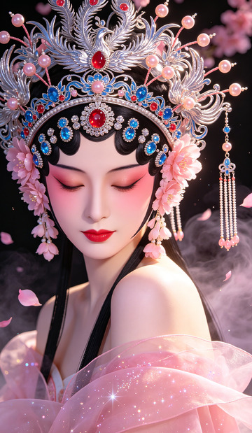国风古典美人头饰设计素材