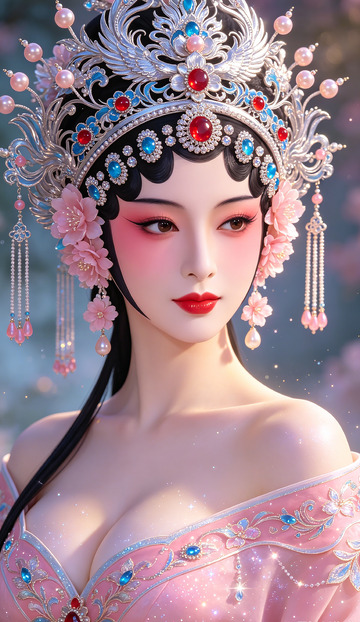 国风古典美人头饰设计素材