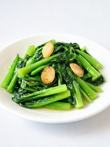 简约风清炒芥兰美食摄影素材