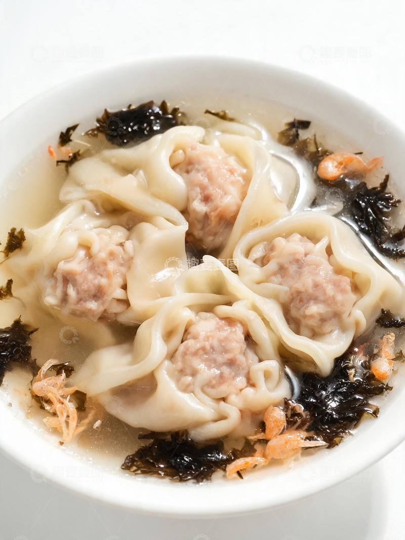 高清大图下载【趣麦麦图】-高清实拍鲜肉馄饨汤面美食素材