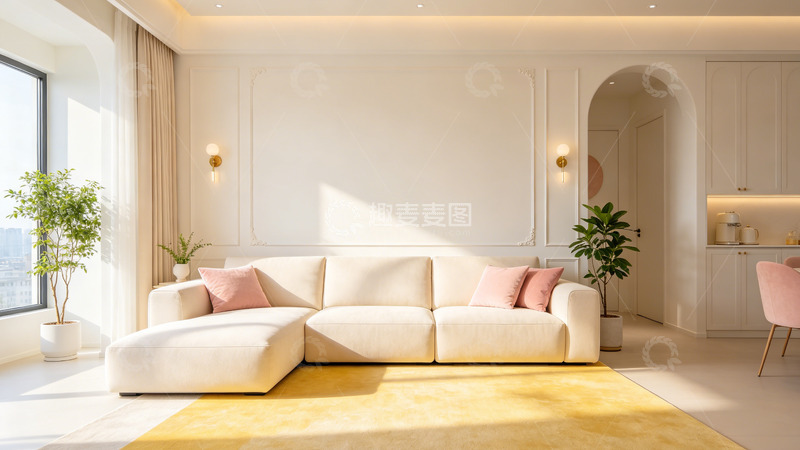 高清大图下载【趣麦麦图】现代简约客厅沙发设计素材