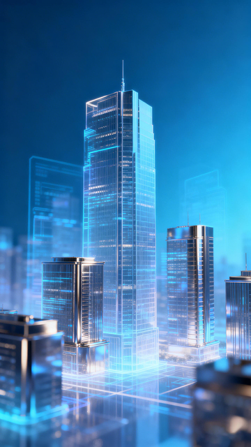 科幻风未来城市高楼建筑设计素材