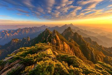 风光摄影黄山日出山峰自然景观素材5