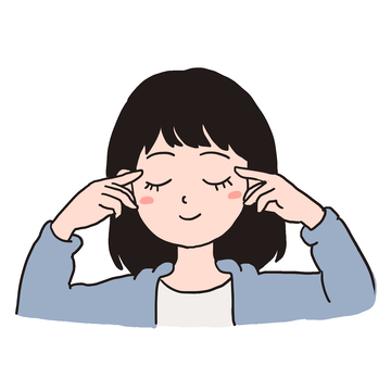 手绘卡通女孩做眼保健操免抠元素