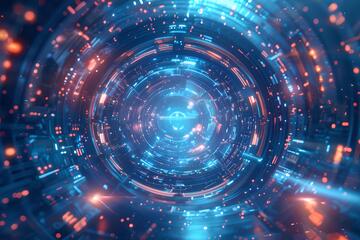 科幻风未来科技隧道数字艺术素材3