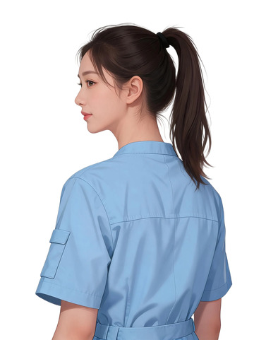 写实风职场女性蓝色制服设计素材