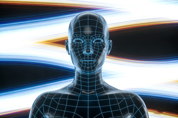科技风未来人形网格3D模型设计素材6