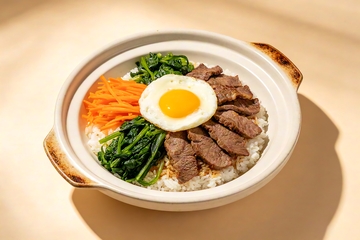 日式风格石锅拌饭美食摄影素材5