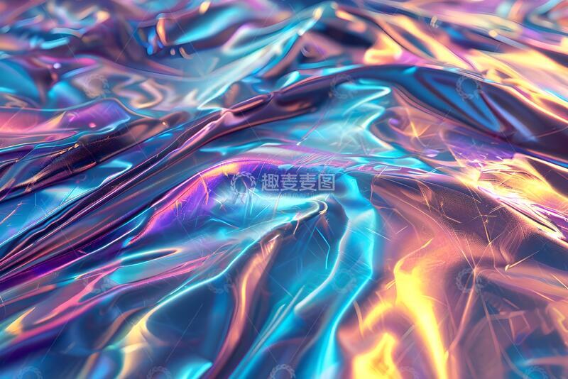 高清大图下载【趣麦麦图】-炫彩风抽象金属光泽纹理设计素材59