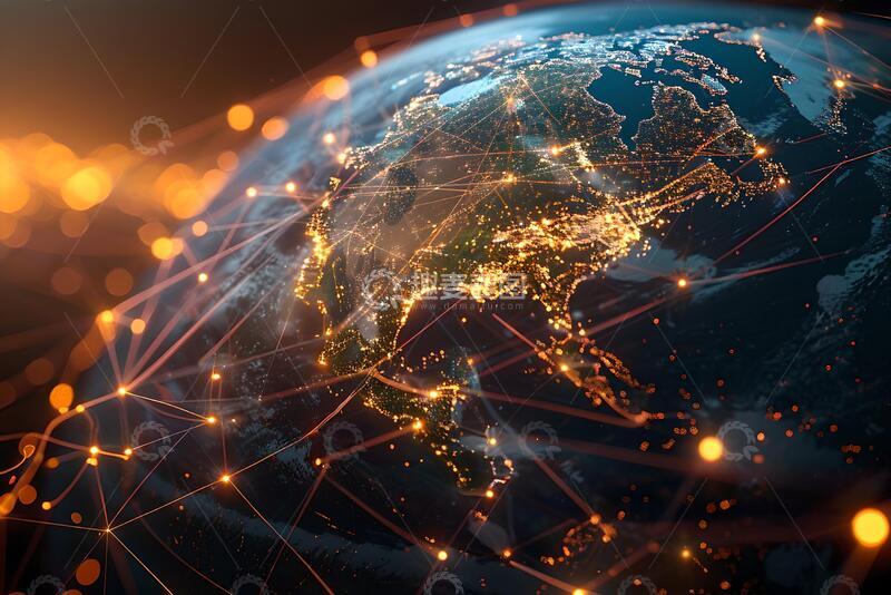 高清大图下载【趣麦麦图】科技感地球网络连接高清背景素材19