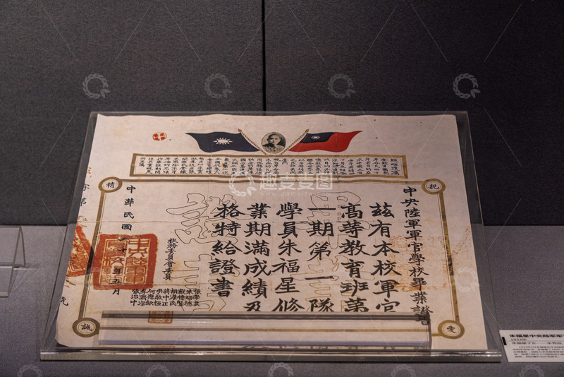 高清大图下载【趣麦麦图】民国中央陆军军官学校毕业证书设计素材