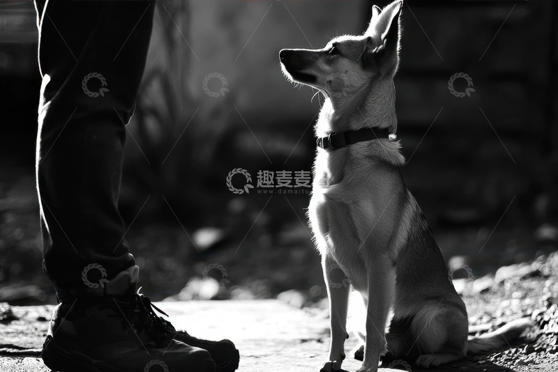 高清大图下载【趣麦麦图】一只猎狗和主人