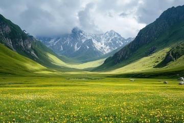 峡谷山地草原草地美景