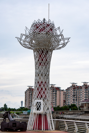 上海长滩现代风城市景观塔建筑设计素材