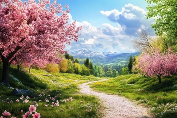 桃花树户外自然美景