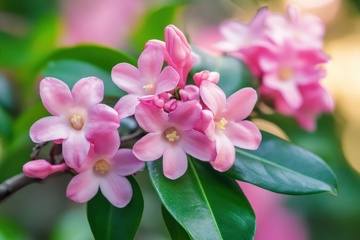 盛开的花枝特写摄影
