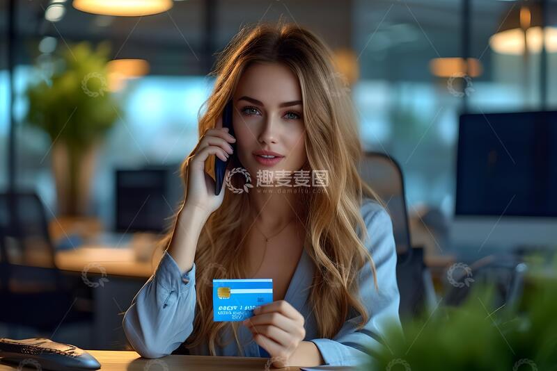 高清大图下载【趣麦麦图】-写实风职场女性打电话持卡设计素材16