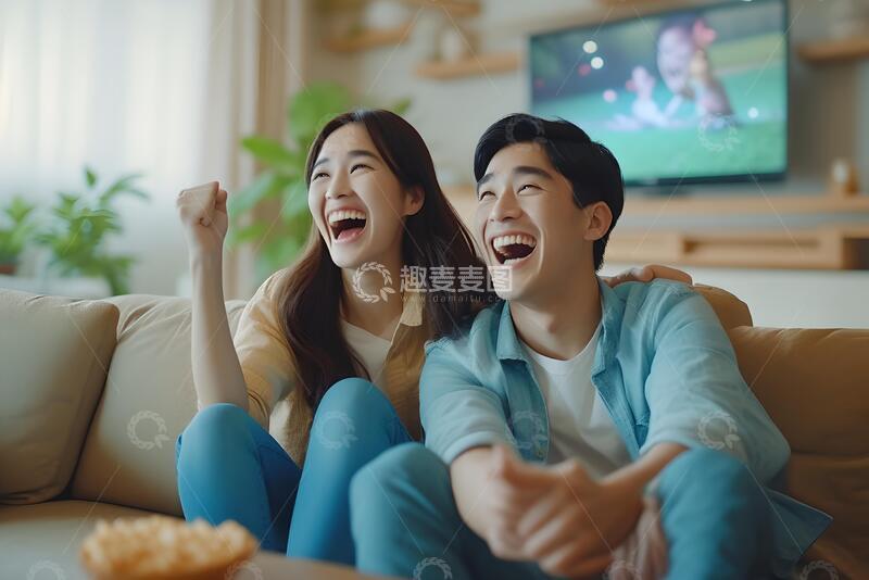 高清大图下载【趣麦麦图】温馨风情侣观影欢乐场景设计素材53