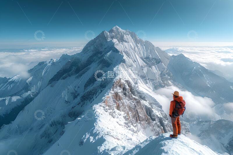 高清大图下载【趣麦麦图】-摄影风雪山攀登者风景设计素材11