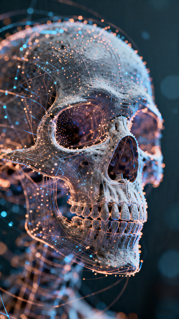 科幻风数字骷髅头3D设计素材
