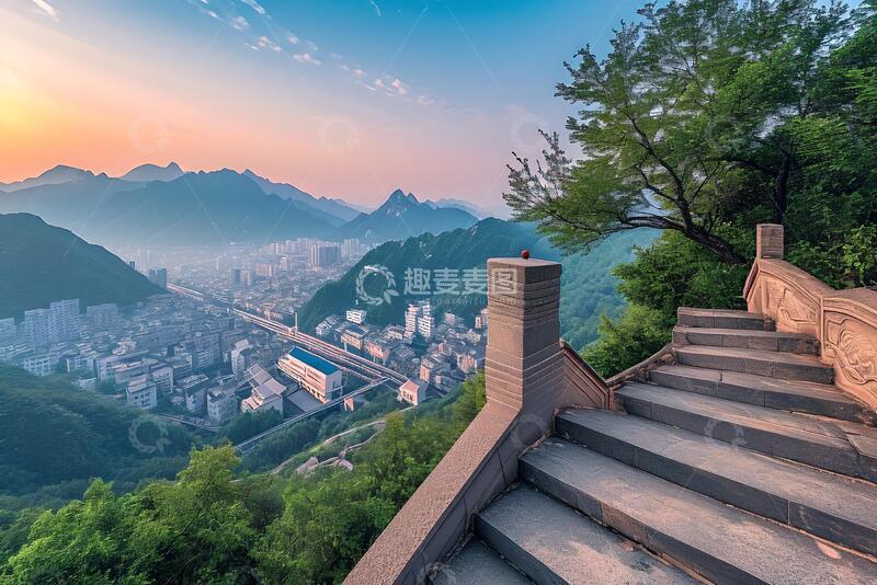 高清大图下载【趣麦麦图】摄影风山城阶梯远景设计素材267